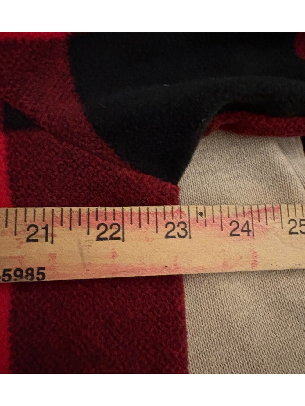 Lands' End Men's Red and Black Buffalo Plaid Quarter-Zip Sweater - Picture 11 of 11